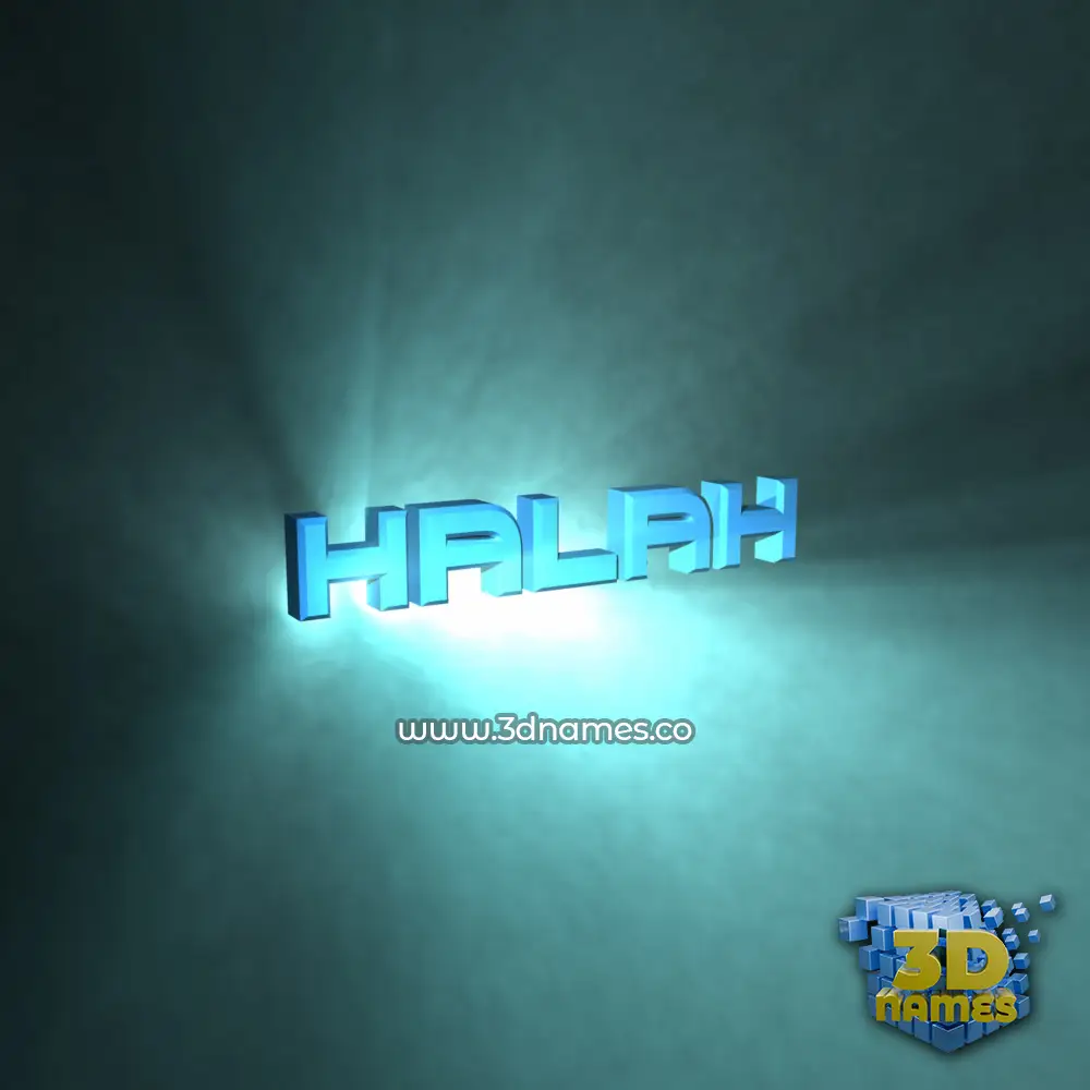 halah in Light Shine style - 3D name wallpaper