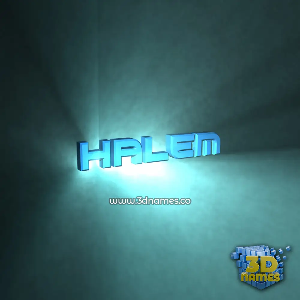 halem in Light Shine style - 3D name wallpaper