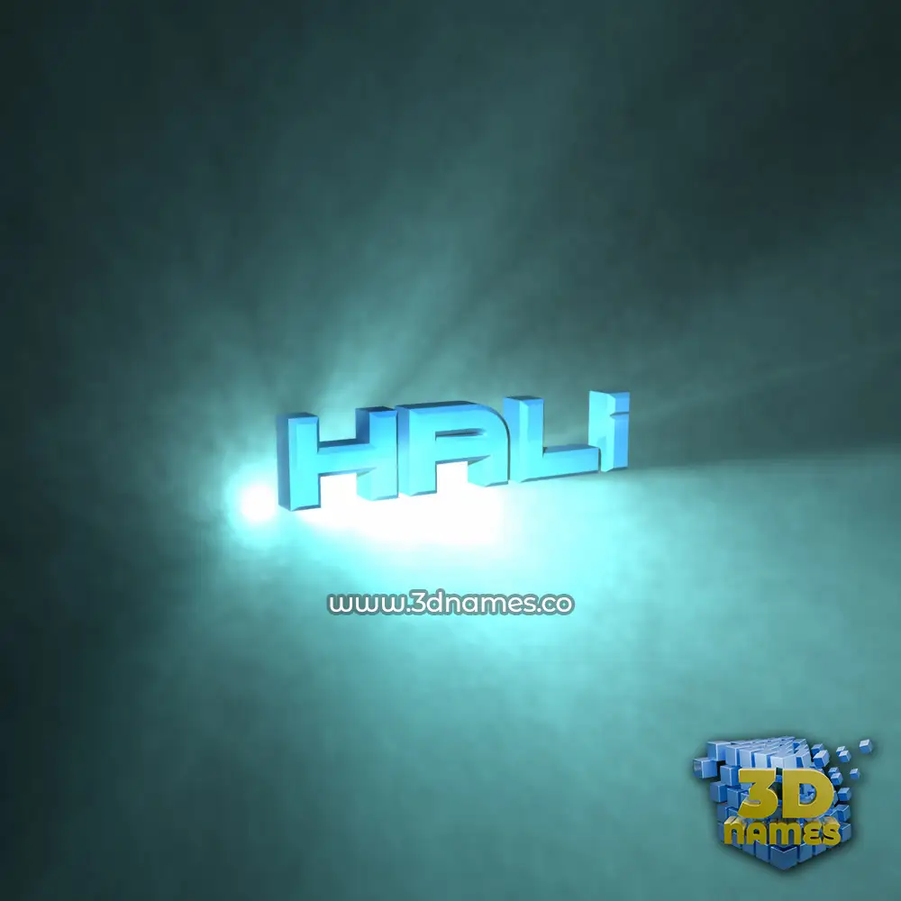 hali in Light Shine style - 3D name wallpaper