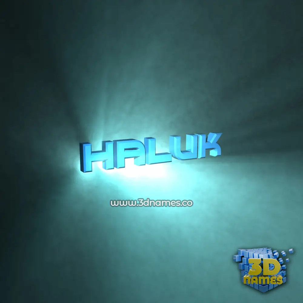 haluk in Light Shine style - 3D name wallpaper