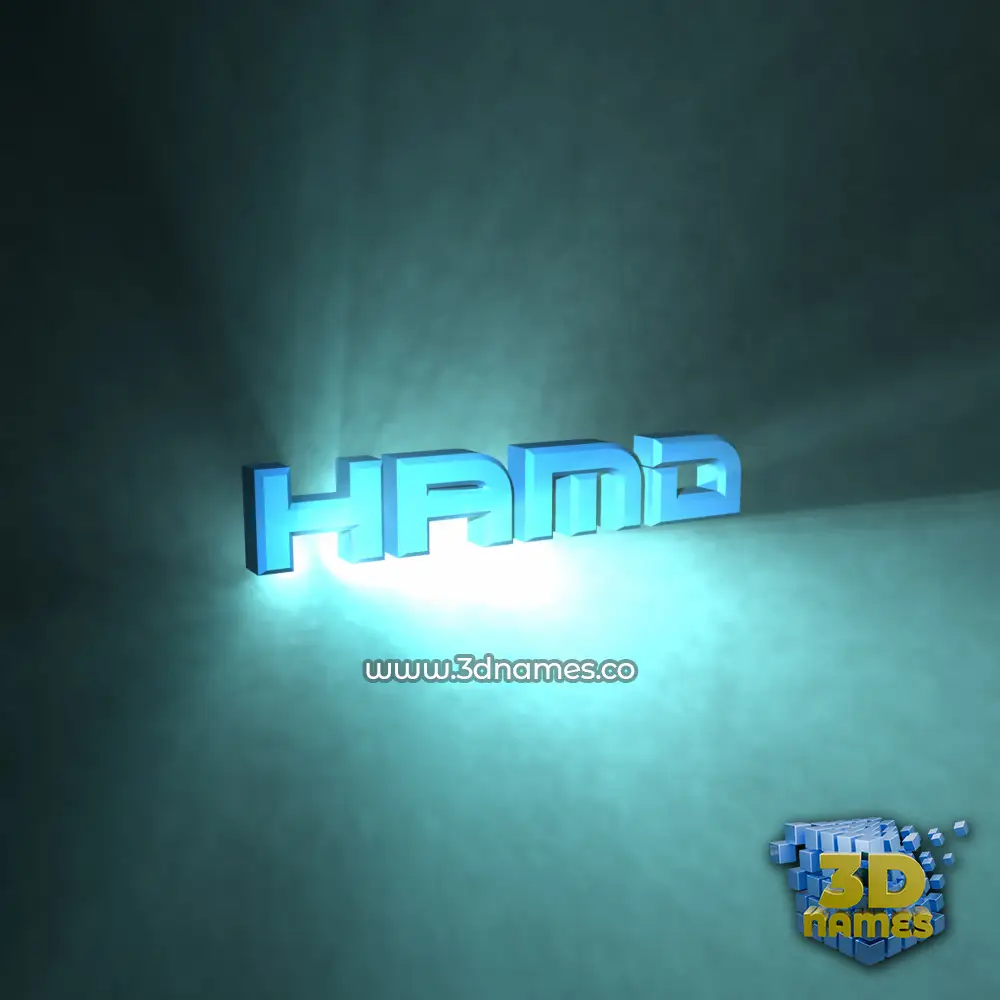 hamd in Light Shine style - 3D name wallpaper