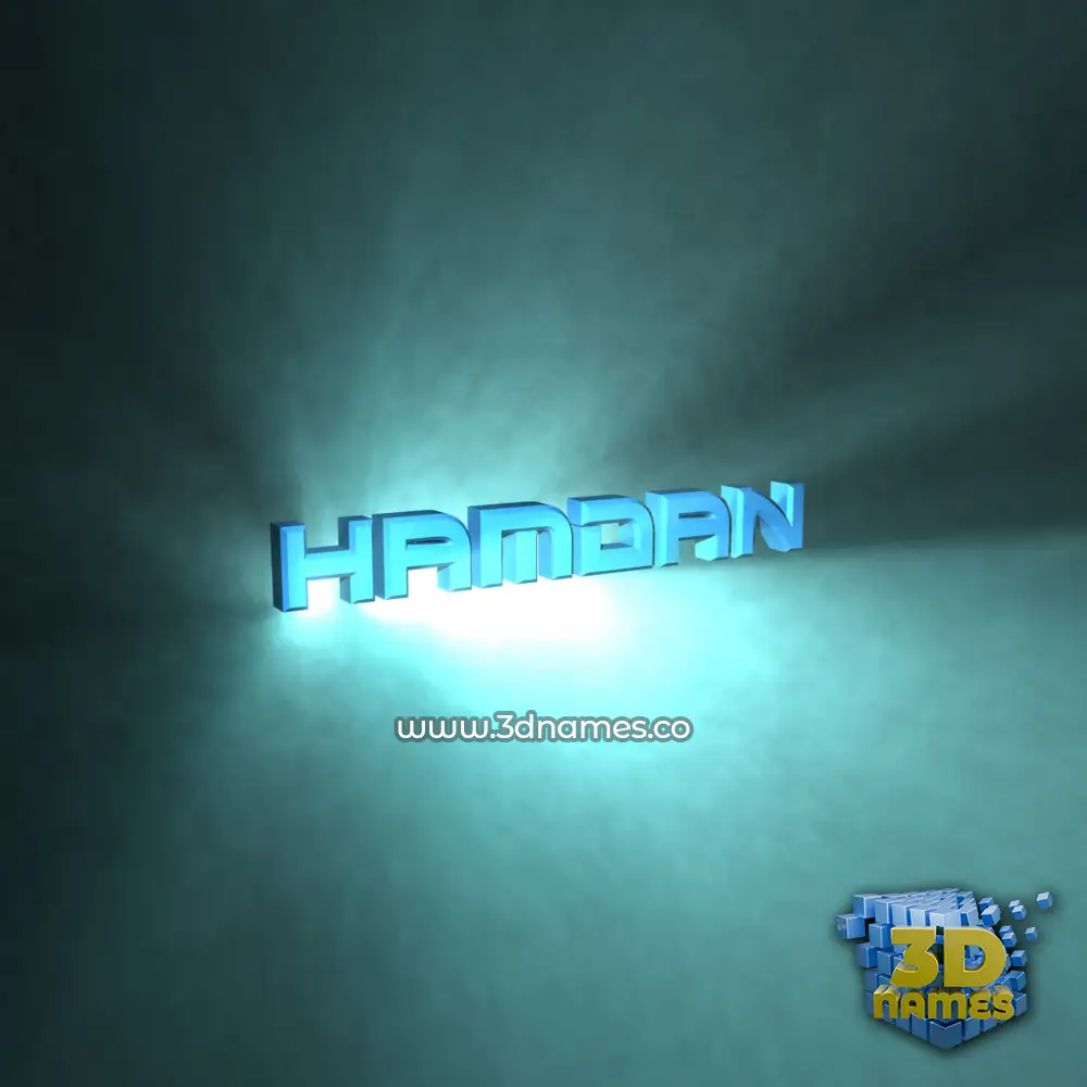 hamdan in Light Shine style - 3D name wallpaper