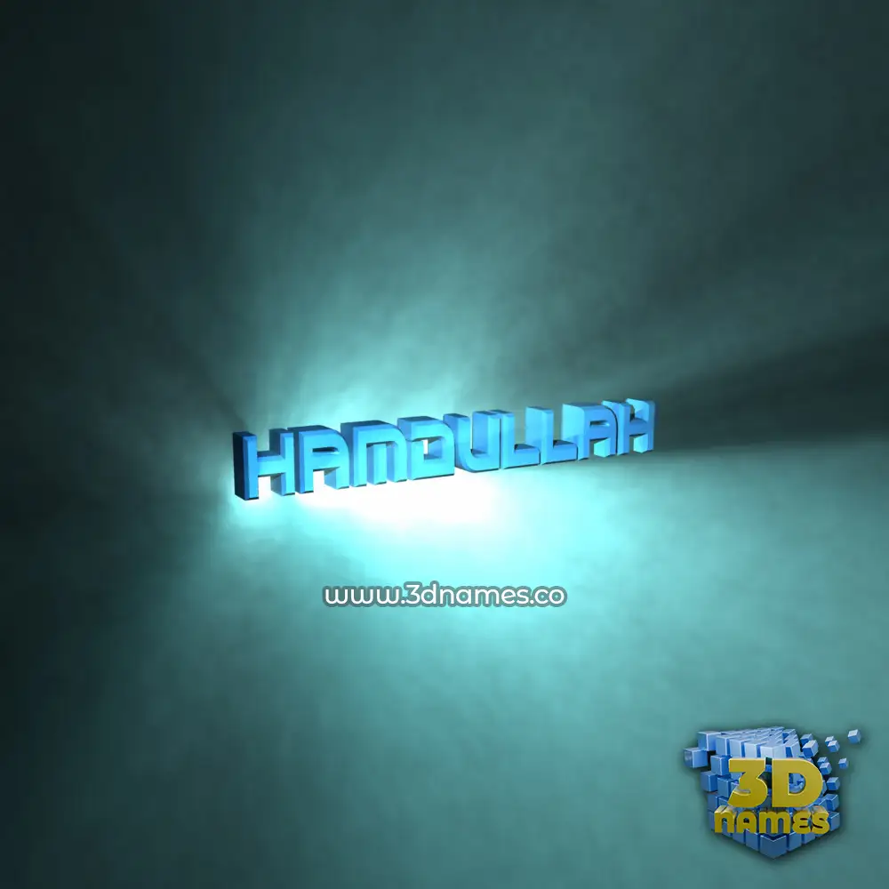 hamdullah in Light Shine style - 3D name wallpaper