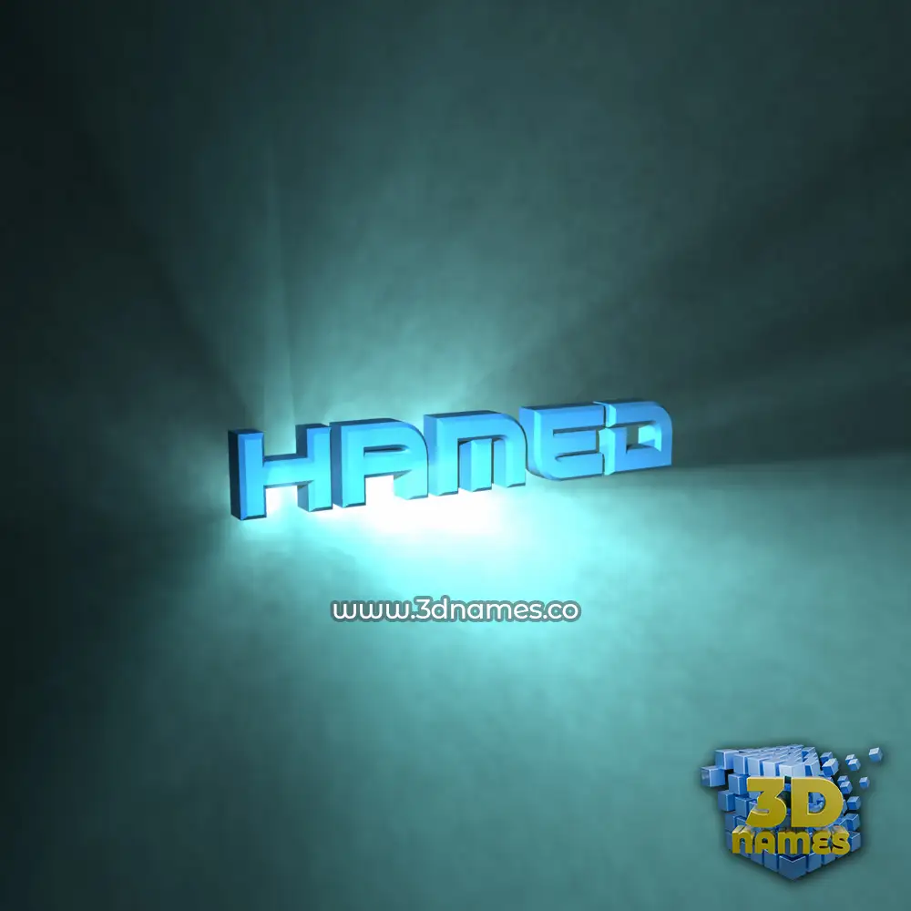hamed in Light Shine style - 3D name wallpaper