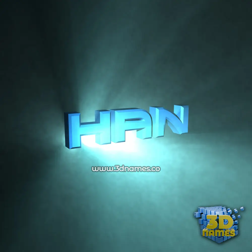 han in Light Shine style - 3D name wallpaper