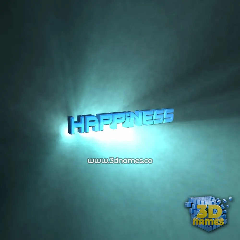 happiness in Light Shine style - 3D name wallpaper