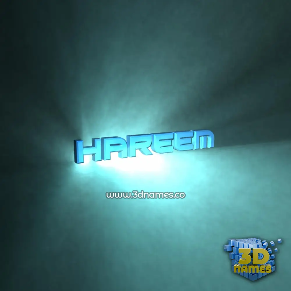hareem in Light Shine style - 3D name wallpaper