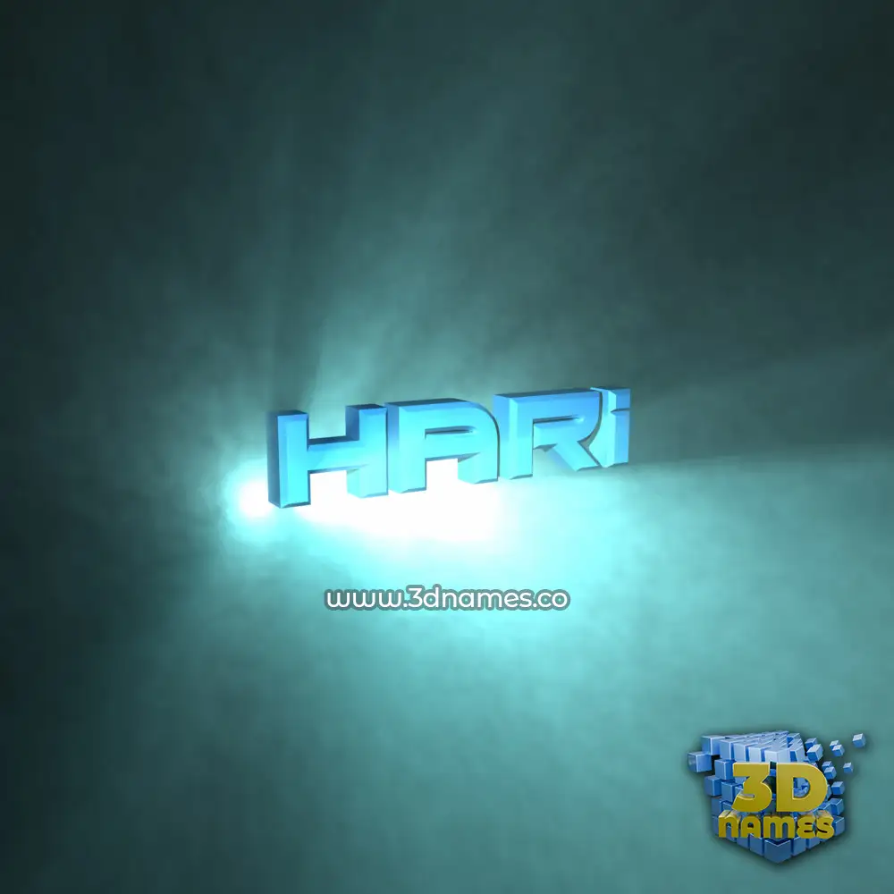 hari in Light Shine style - 3D name wallpaper