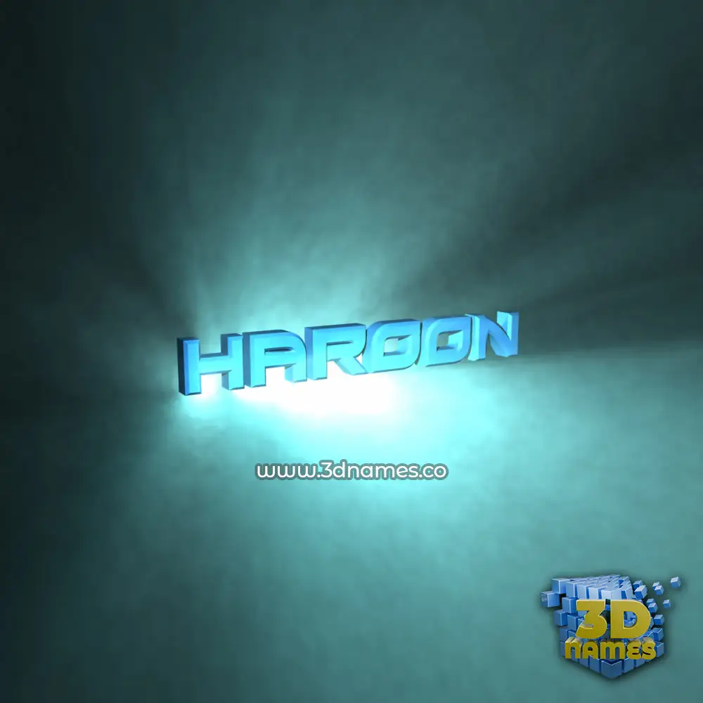 haroon in Light Shine style - 3D name wallpaper