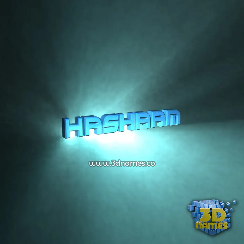 hashaam in Light Shine style - 3D name wallpaper