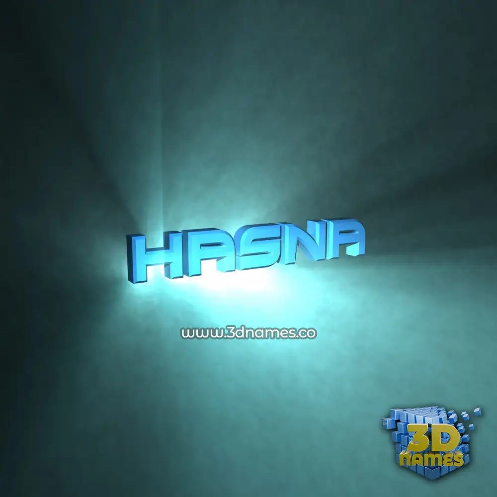 hasna in Light Shine style - 3D name wallpaper