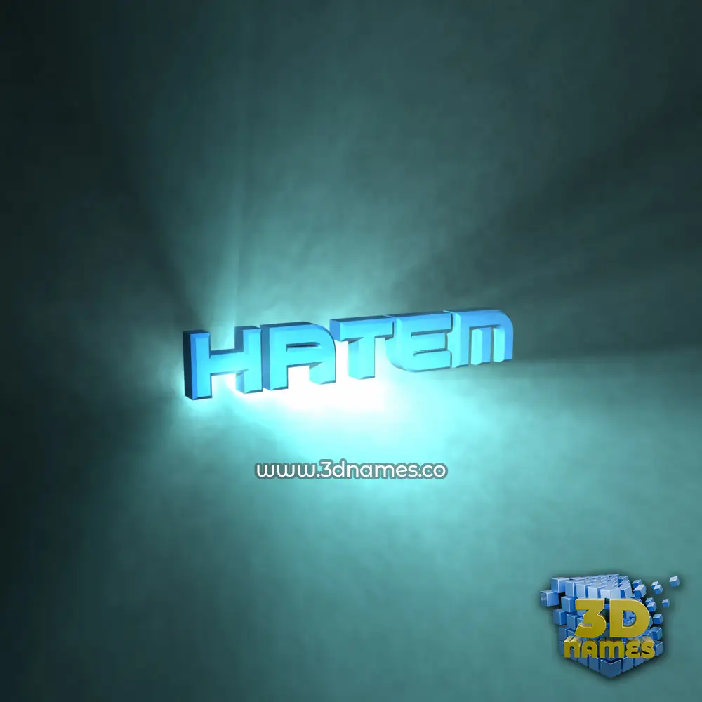 hatem in Light Shine style - 3D name wallpaper