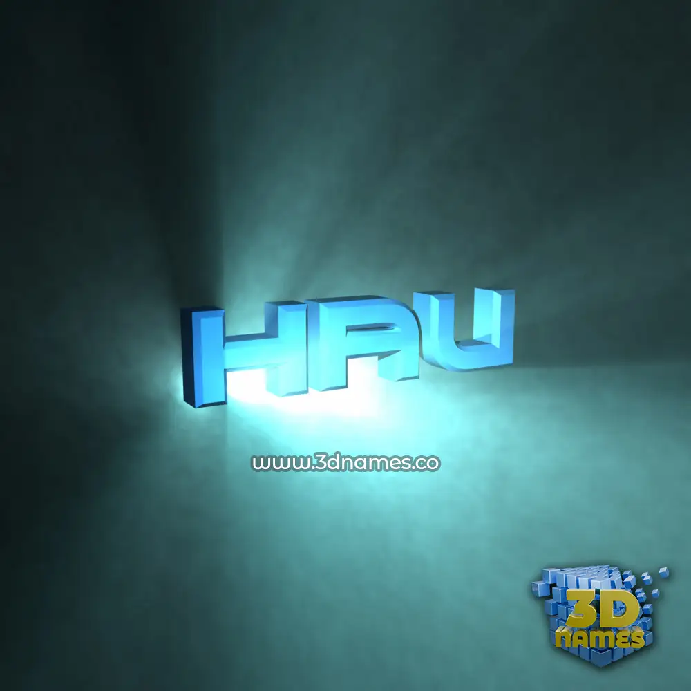 hau in Light Shine style - 3D name wallpaper