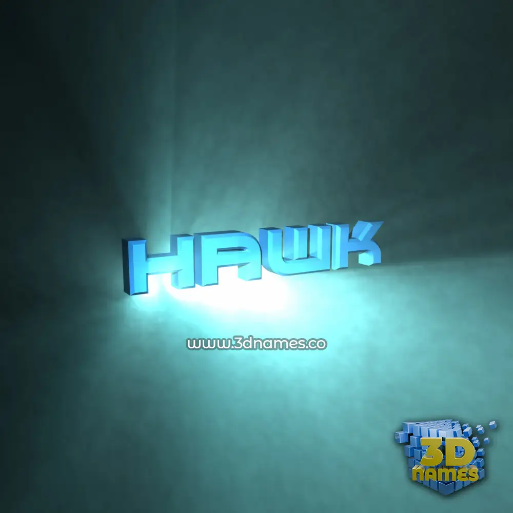 hawk in Light Shine style - 3D name wallpaper
