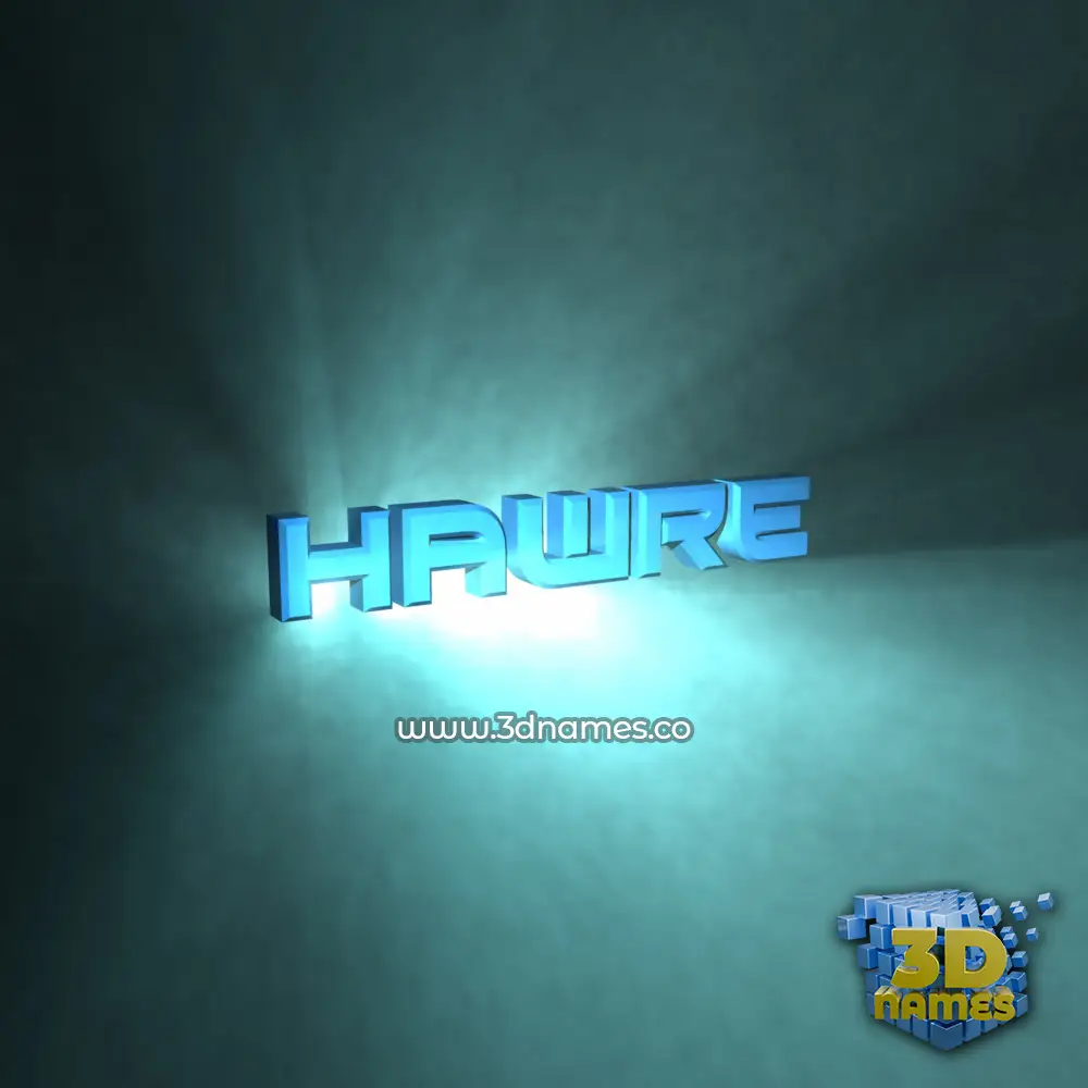 hawre in Light Shine style - 3D name wallpaper