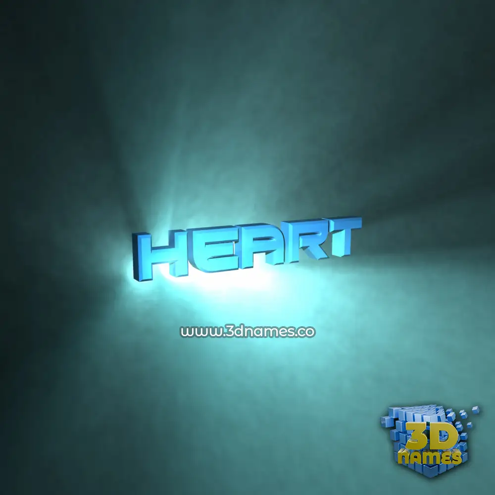 heart in Light Shine style - 3D name wallpaper