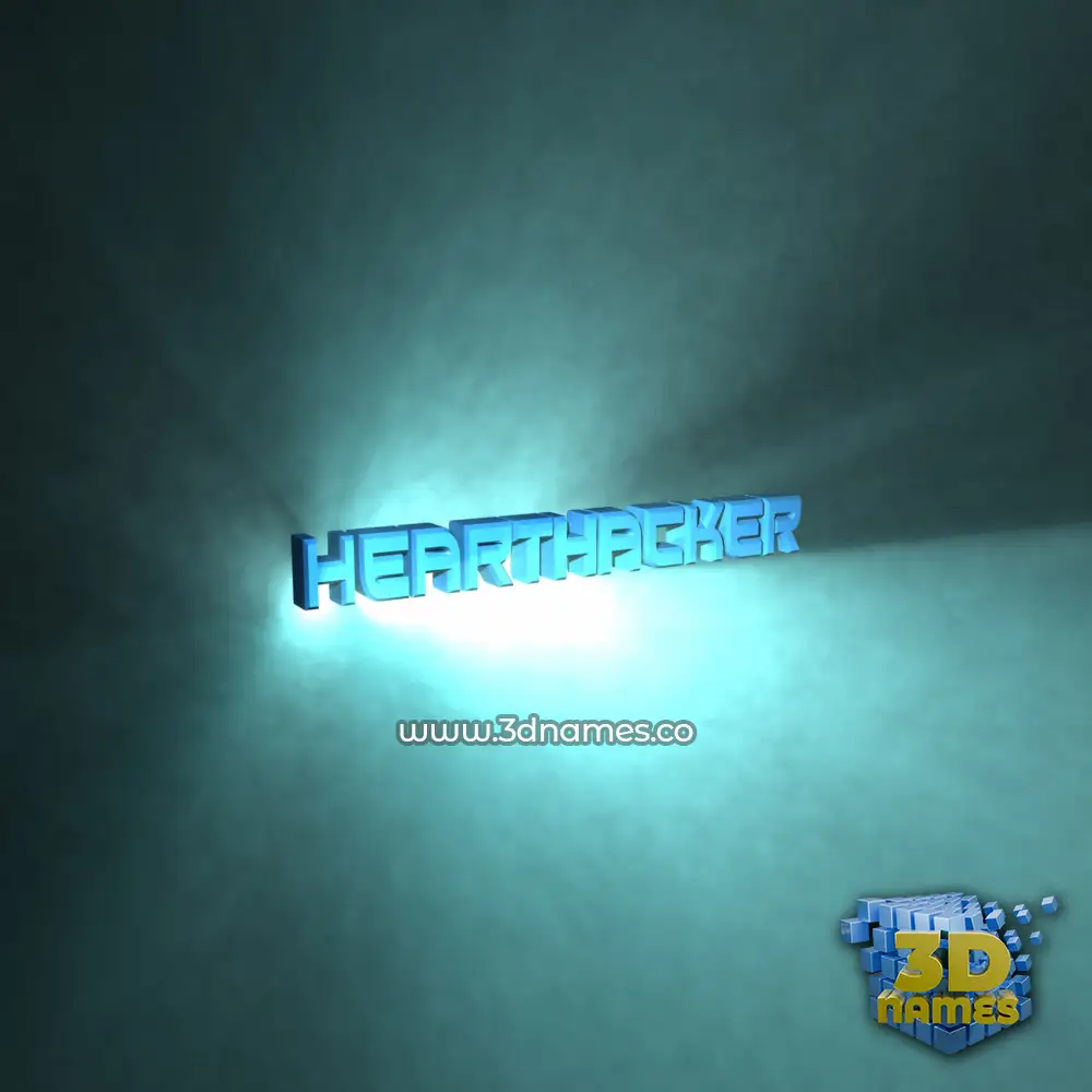 hearthacker in Light Shine style - 3D name wallpaper