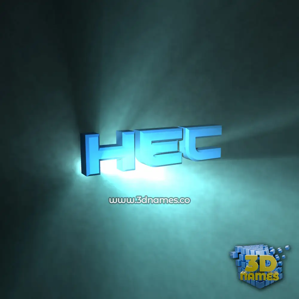 hec in Light Shine style - 3D name wallpaper