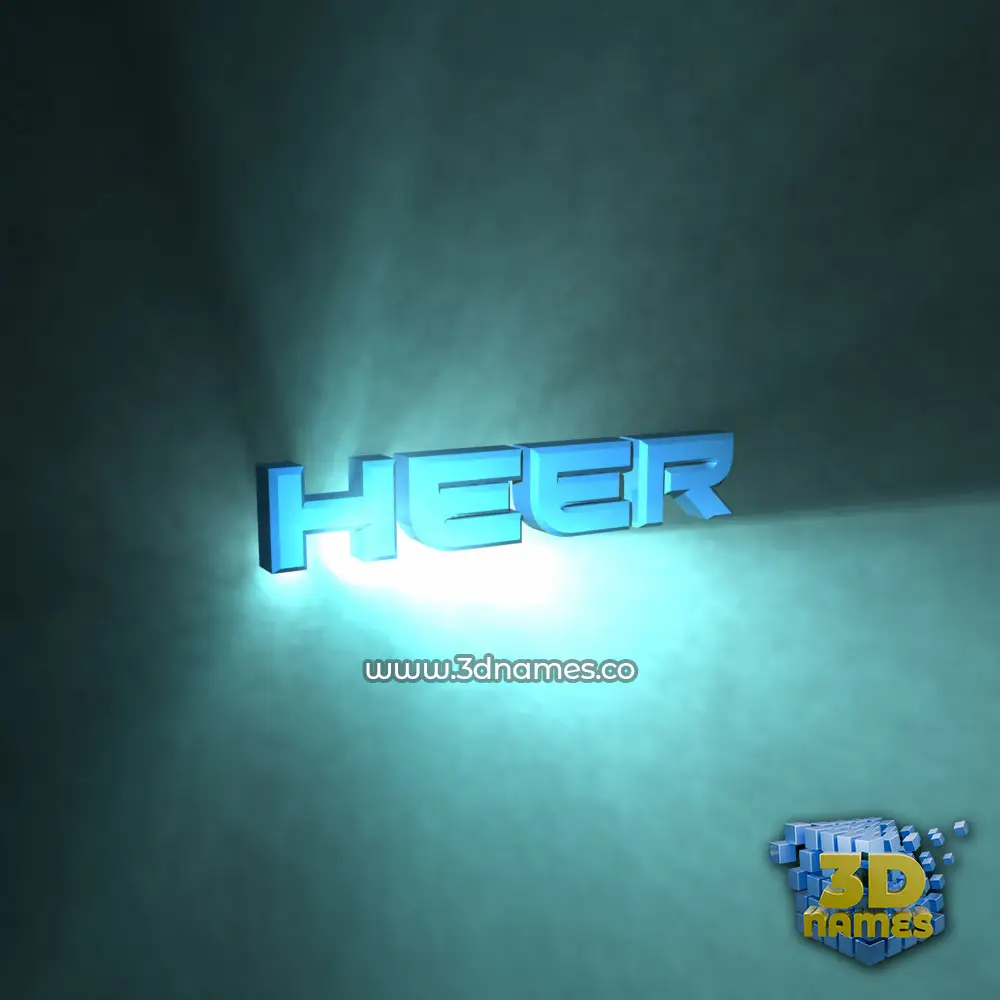 heer in Light Shine style - 3D name wallpaper