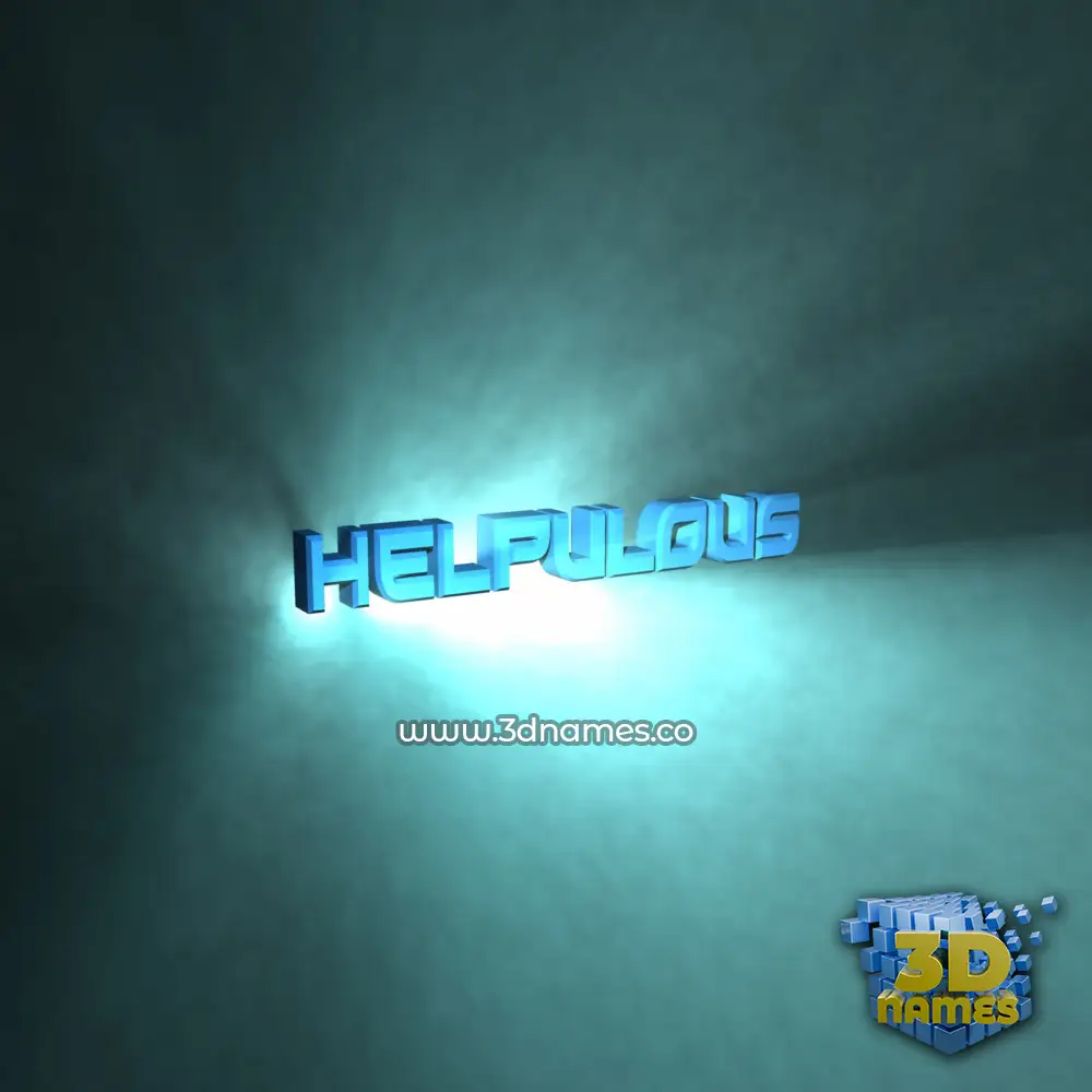 helpulous in Light Shine style - 3D name wallpaper