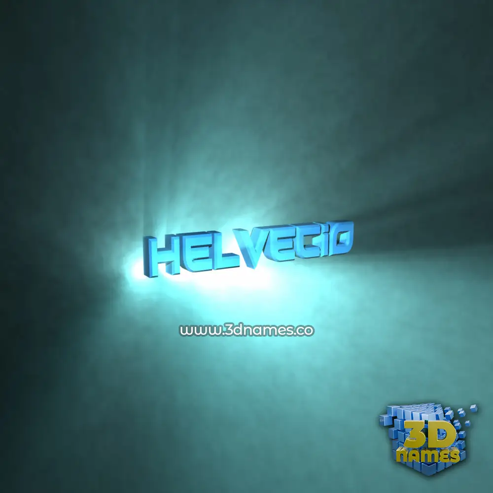 helvecio in Light Shine style - 3D name wallpaper