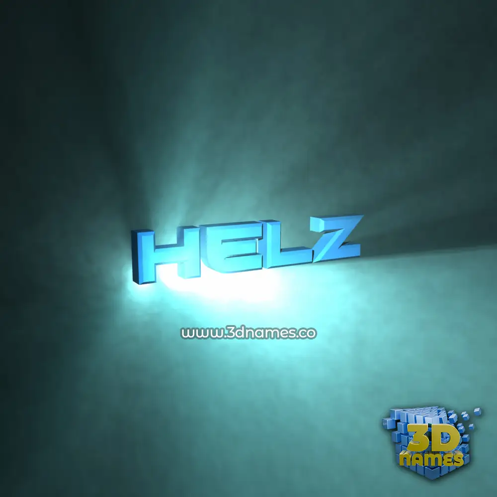 helz in Light Shine style - 3D name wallpaper
