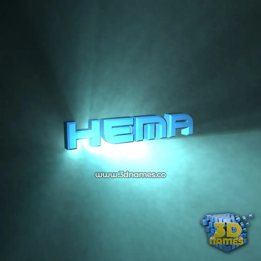 hema in Light Shine style - 3D name wallpaper