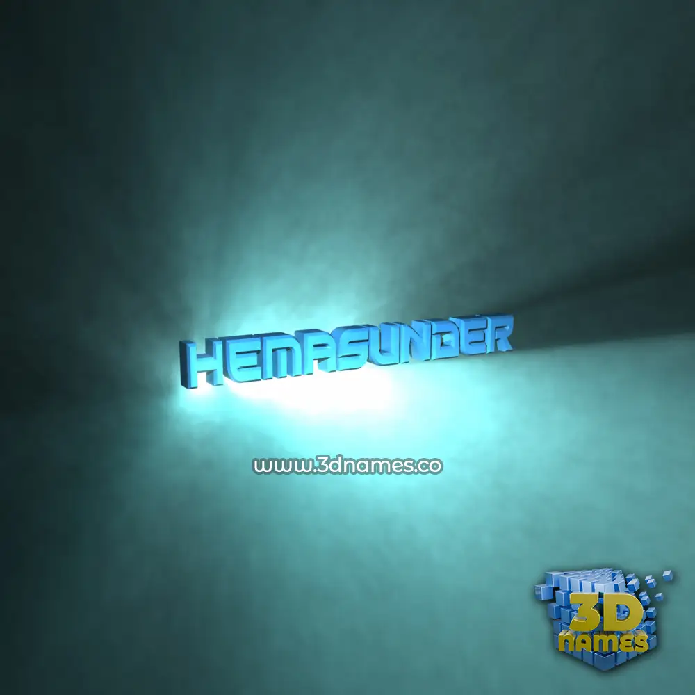 hemasunder in Light Shine style - 3D name wallpaper