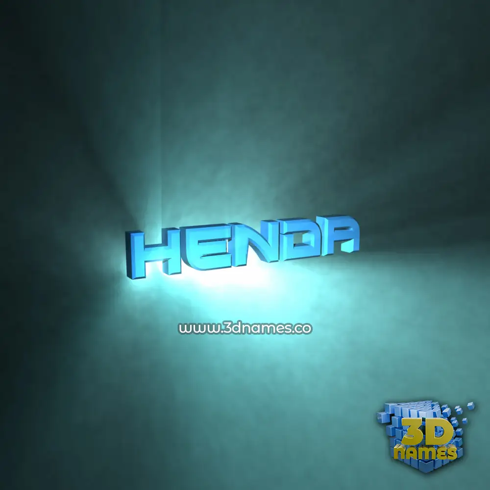 henda in Light Shine style - 3D name wallpaper