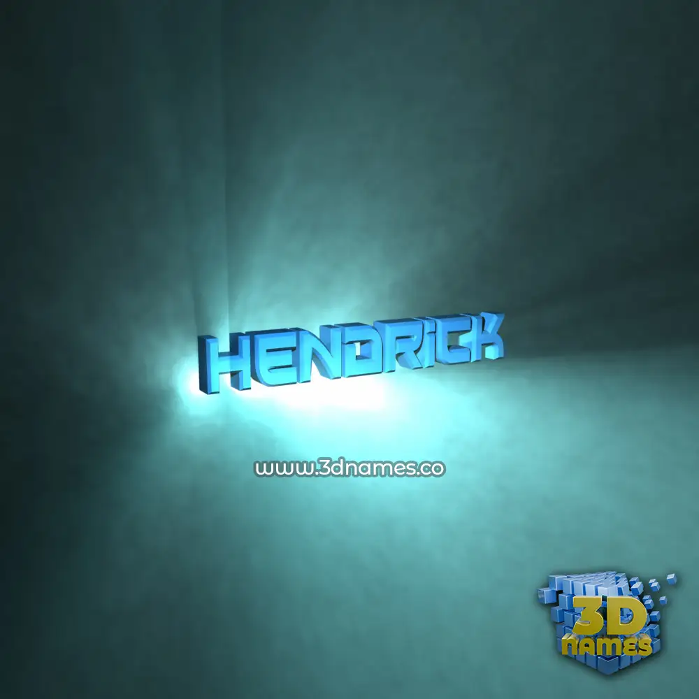 hendrick in Light Shine style - 3D name wallpaper