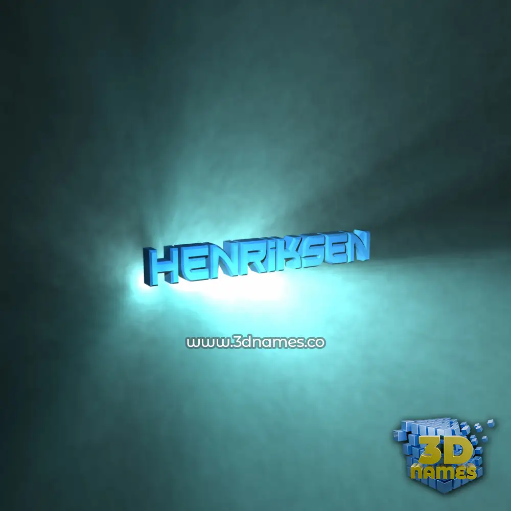 henriksen in Light Shine style - 3D name wallpaper