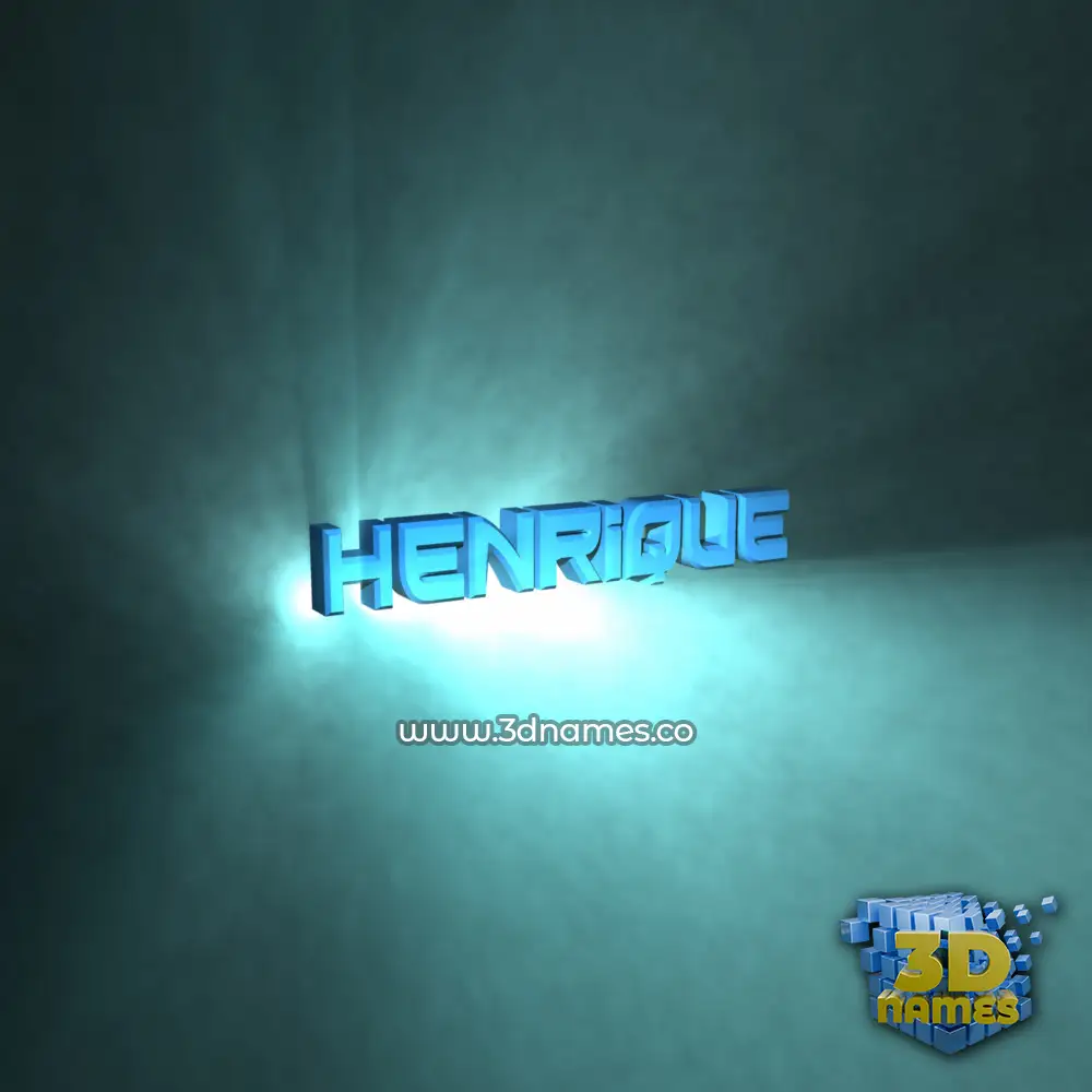 henrique in Light Shine style - 3D name wallpaper