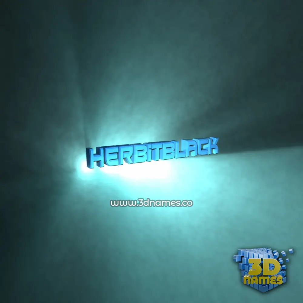 herbitblack in Light Shine style - 3D name wallpaper