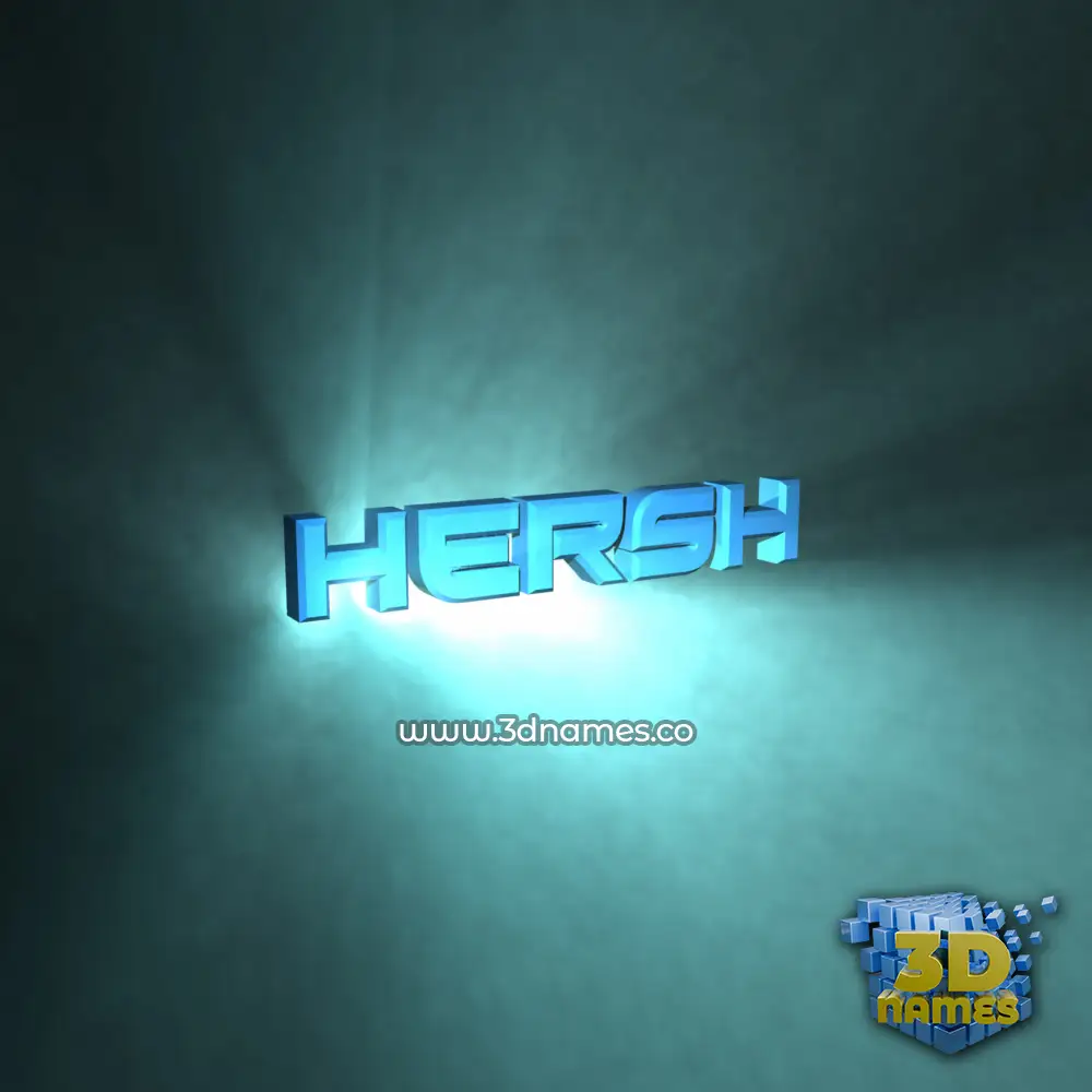 hersh in Light Shine style - 3D name wallpaper