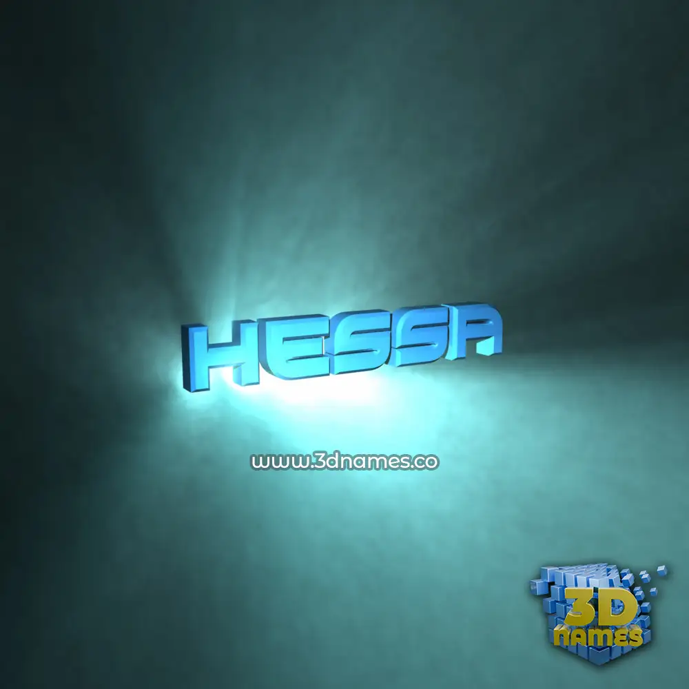 hessa in Light Shine style - 3D name wallpaper