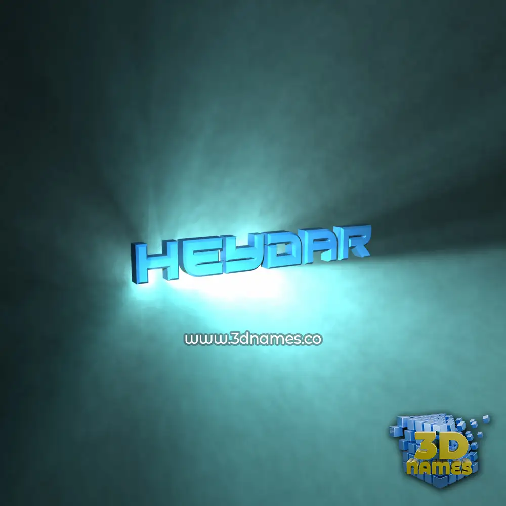 heydar in Light Shine style - 3D name wallpaper