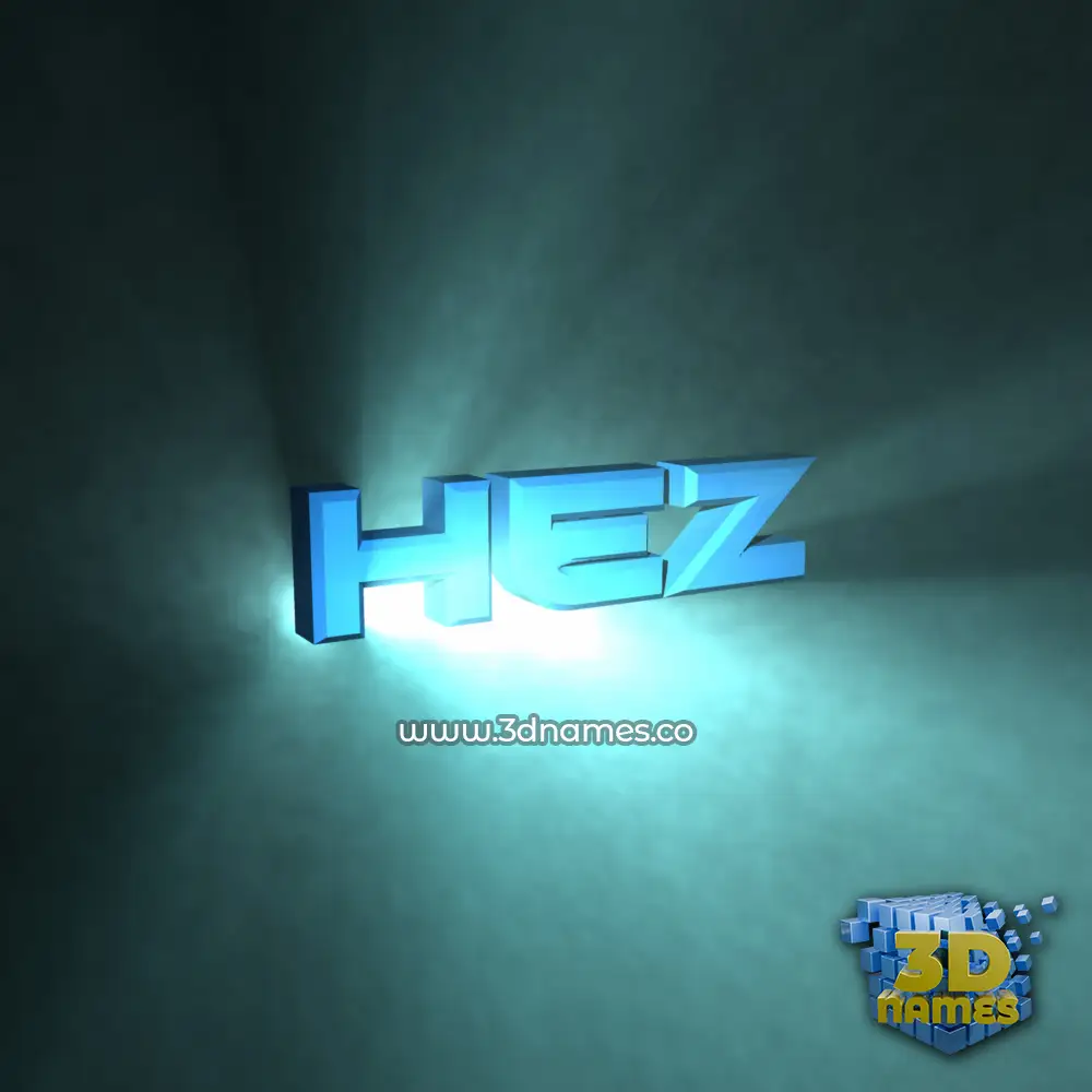 hez in Light Shine style - 3D name wallpaper