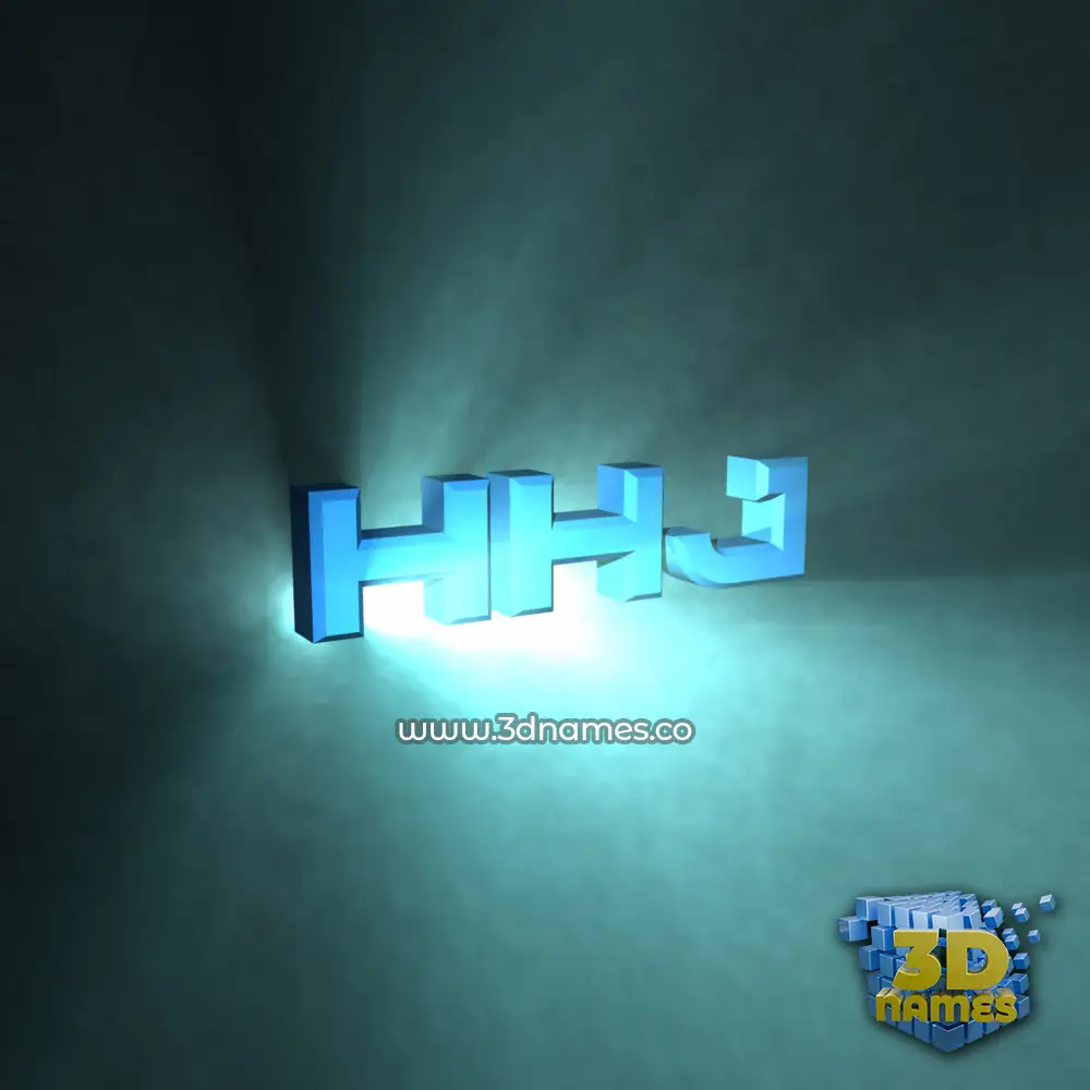 hhj in Light Shine style - 3D name wallpaper