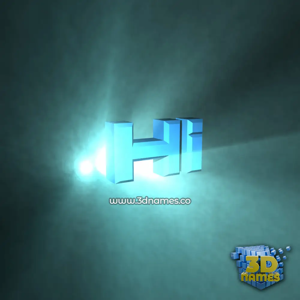 hi in Light Shine style - 3D name wallpaper