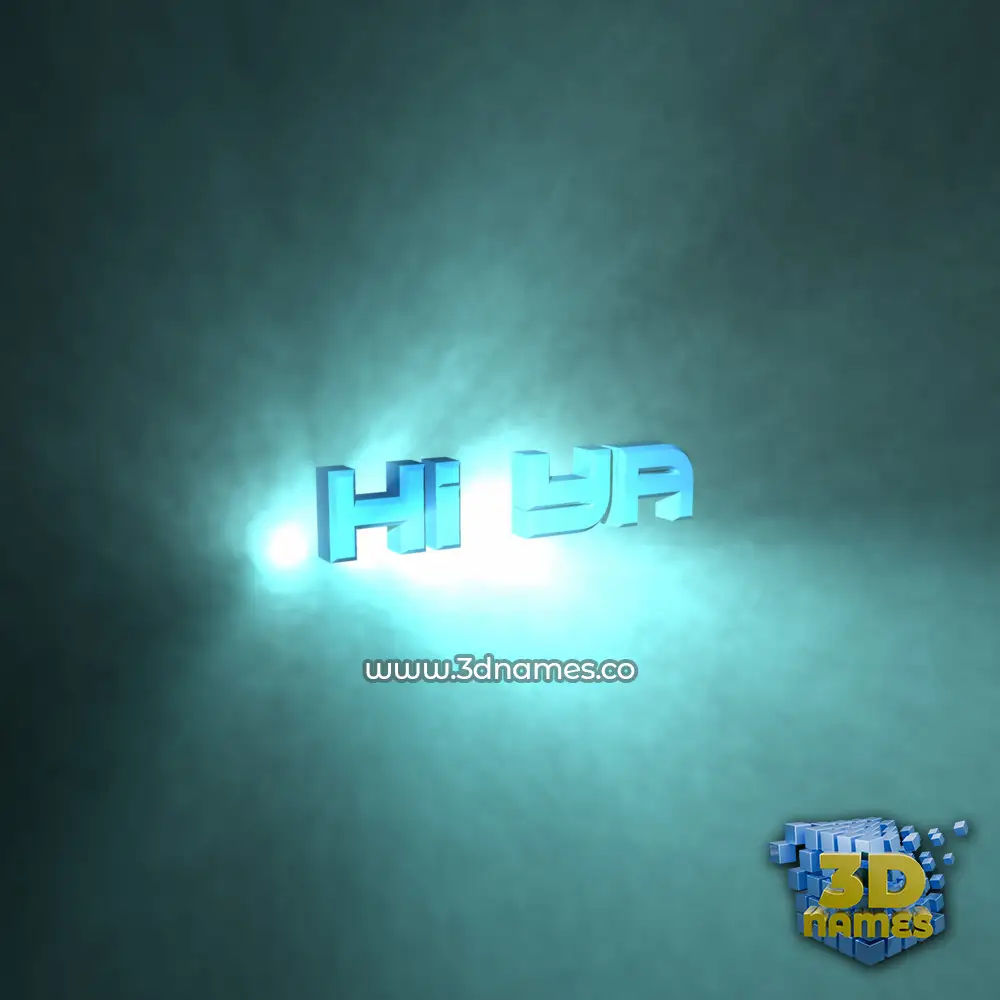hi ya in Light Shine style - 3D name wallpaper