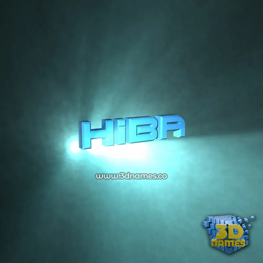 hiba in Light Shine style - 3D name wallpaper