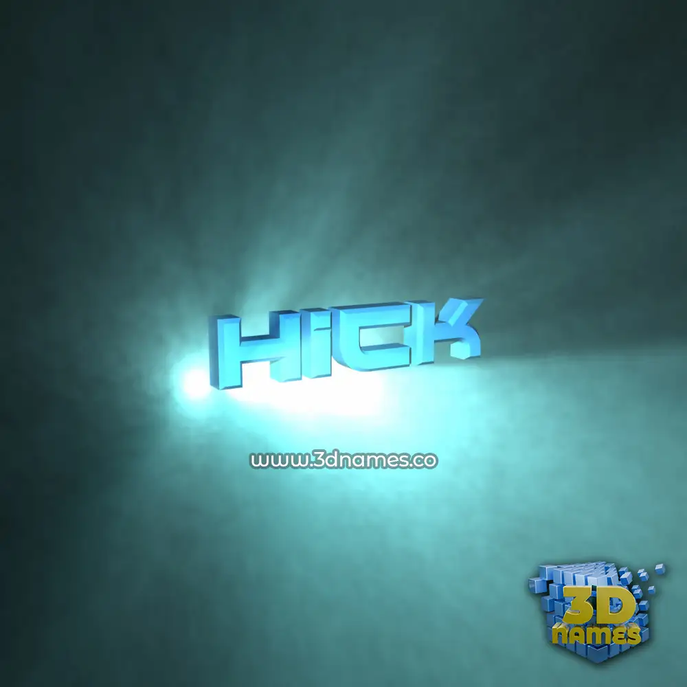 hick in Light Shine style - 3D name wallpaper