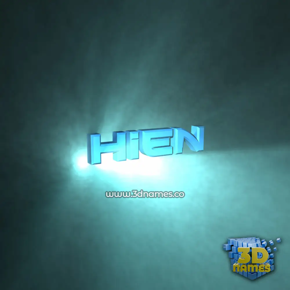 hien in Light Shine style - 3D name wallpaper
