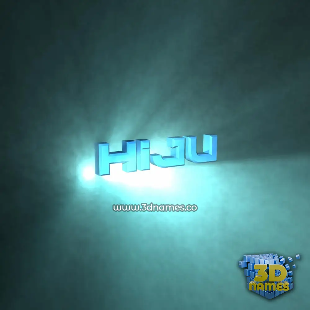 hiju in Light Shine style - 3D name wallpaper
