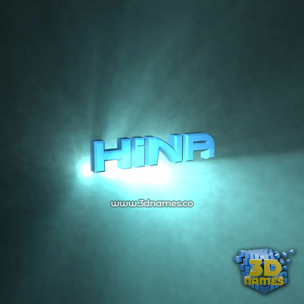 hina in Light Shine style - 3D name wallpaper