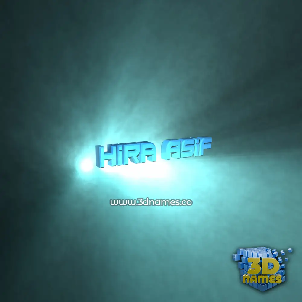 hira asif in Light Shine style - 3D name wallpaper