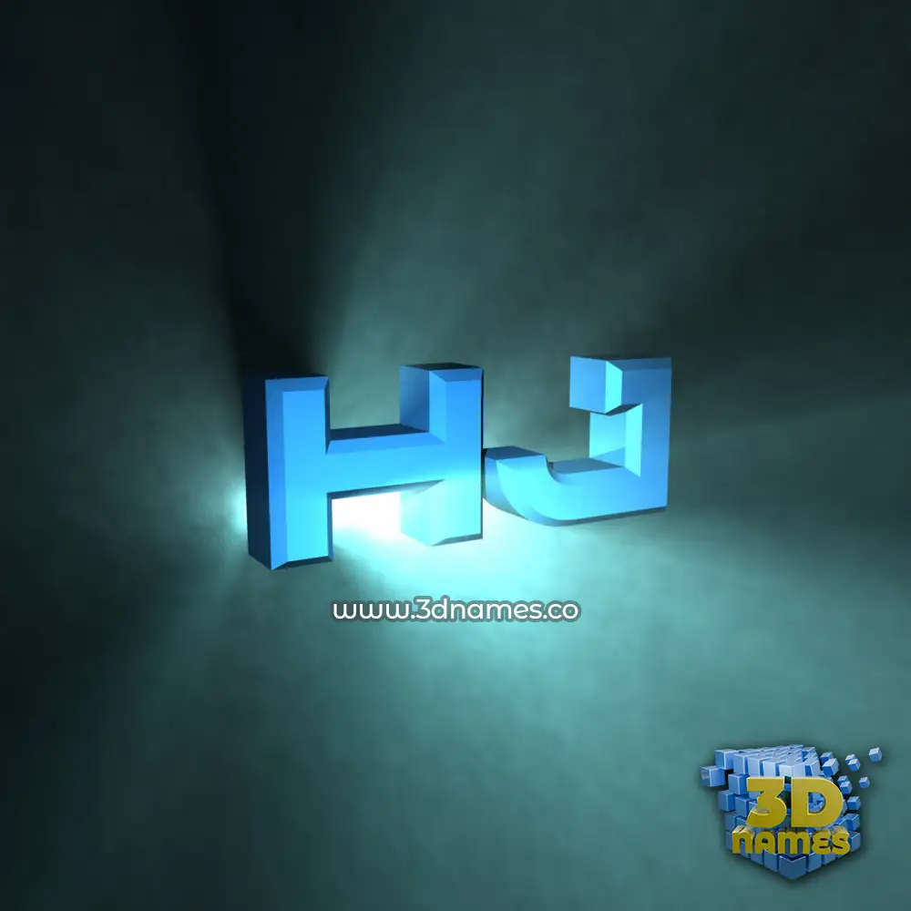 hj in Light Shine style - 3D name wallpaper