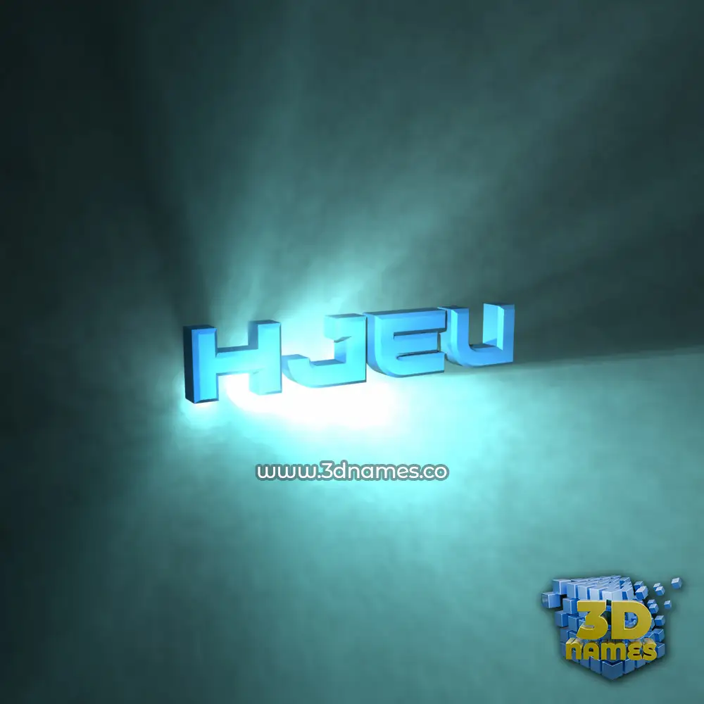 hjeu in Light Shine style - 3D name wallpaper