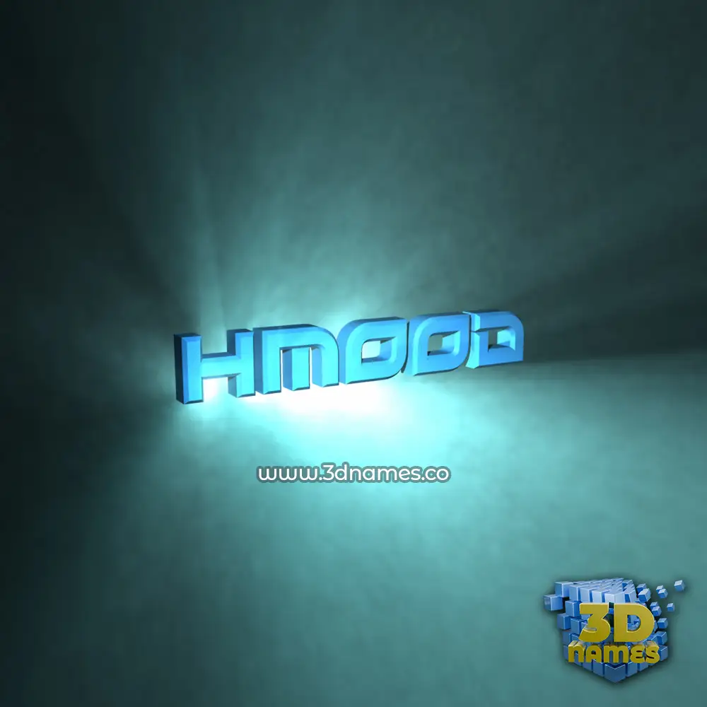 hmood in Light Shine style - 3D name wallpaper