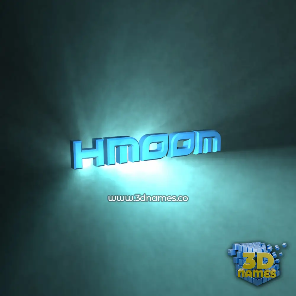 hmoom in Light Shine style - 3D name wallpaper